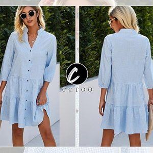 Flowy summer shirt dress